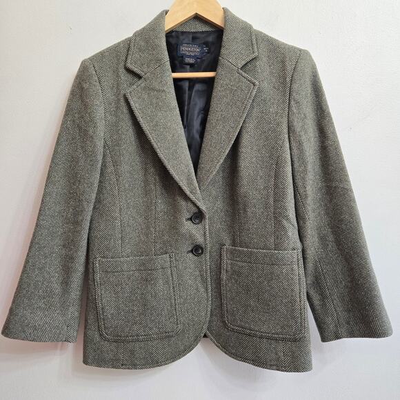 Vtg Pendleton Womens Old Money Preppy Classic Tweed Virgin/ Lambs Wool Blazer 4P - Picture 1 of 11